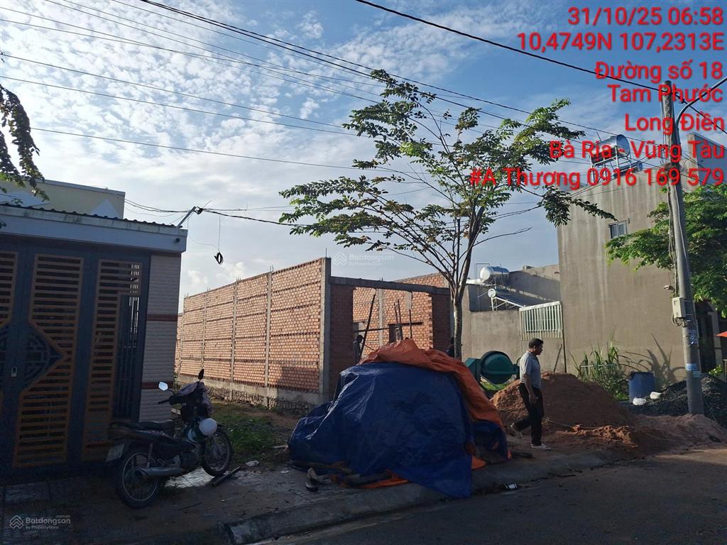 Đất đường nhựa 5x20m=100m2 full thổ cư. giá chỉ 1,55 tỷ. tam phước  long điền  hcm