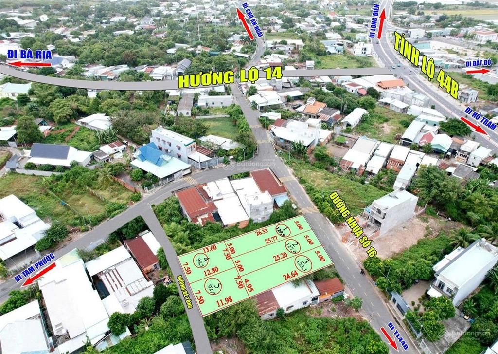 Đất mặt tiền đường nhựa tam phước 5x26m=130m2. có 90m2 thổ cư  giá chỉ 1,55 tỷ