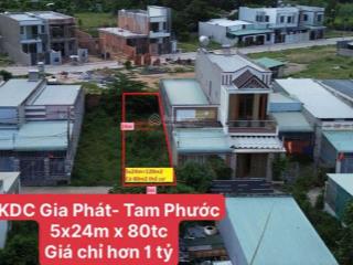 Đất xây nhà ở rất đẹp 5m x 24m=120m2  có 80m2 tc  giá 1, x tỷ  bao luôn giấy tờ