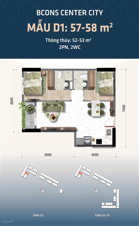 Tặng 3 chỉ vàng 9999  bcons center city,thanh toán 150tr sở hữu ngay