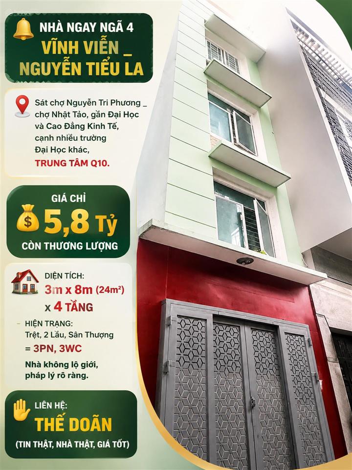 Nhà nguyễn tiểu la, gần đại học và cao đẳng kinh tế, sát nhiều trường đại học khác, trung tâm q10