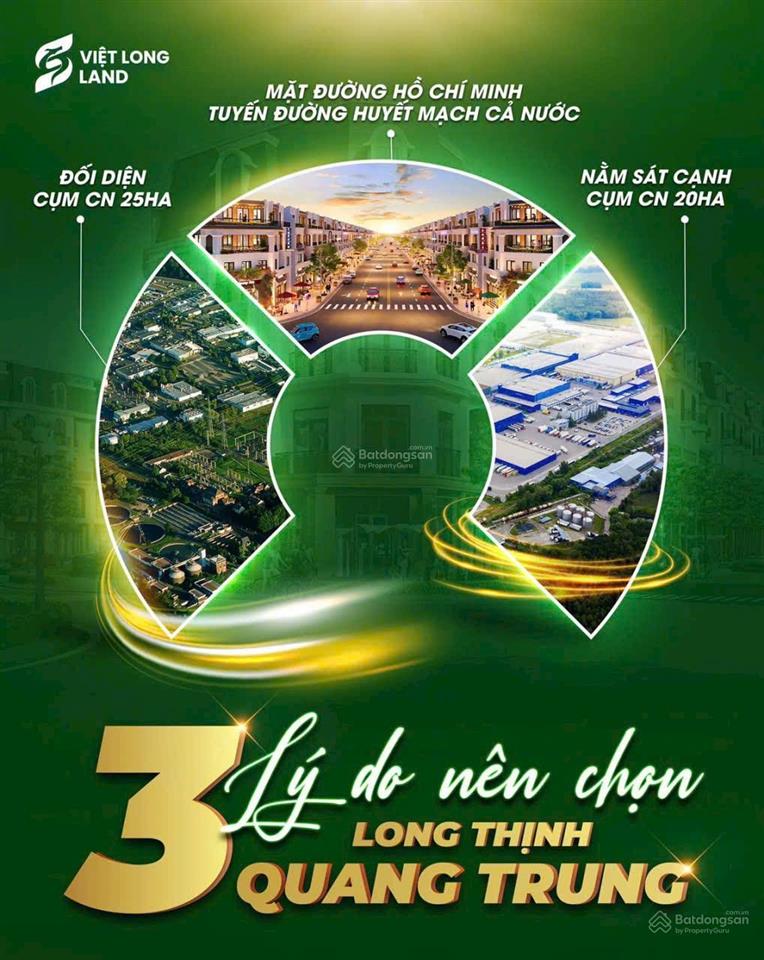 Bán lô đất long thịnh  quang trung mặt đường hồ chí minh  diện tích 81m2, mt 5m, với giá 684tr