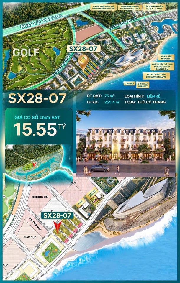 Hot. bán căn đường sóng xanh 28 (17 m), đối diện ngay chung cư masterise, cạnh biển, cạnh nhà hát