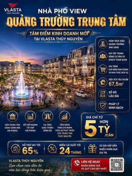 🚨 CHỈ CHƯA ĐẾN 4,6 TỶ SỞ HỮU LIỀN KỀ 4 TẦNG TẠI VLASTA THỦY NGUYÊN 🚨