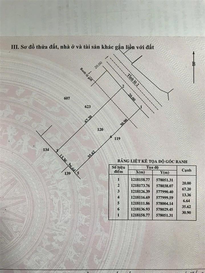 Bán 1338m² đất cln (20x67) mặt tiền đường tỉnh lộ 2, củ chi, giá 10tr/m2