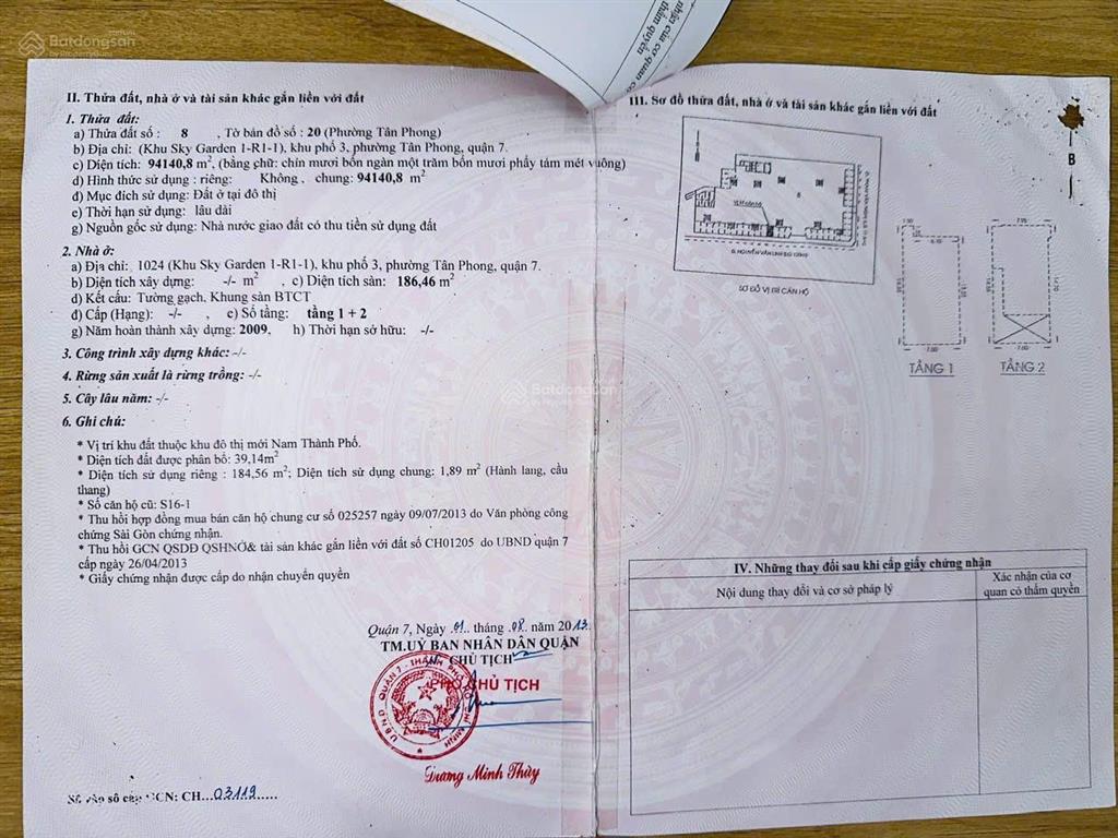 Bán shophouse tại 1024, sky garden i, 16 tỷ, 185m2, uy tín