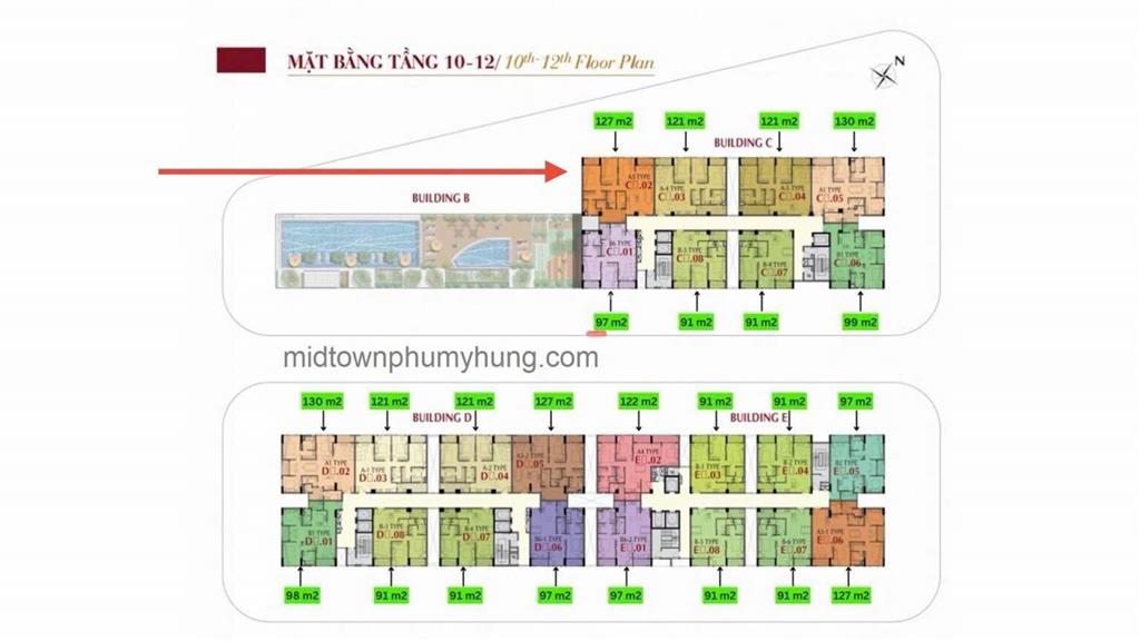 Bán gấp căn hộ midtown m6 the symphony 126m 3pn sẵn sổ + ô xe hầm giá 14 tỷ