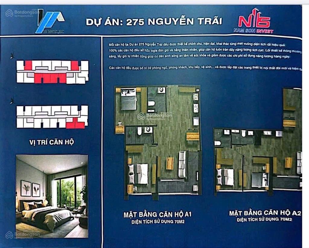 Chính chủ, bán căn hộ thương mại bộ công an 275 nguyễn trãi  dt 70m² giá 4.9 tỷ bao phí sang tên