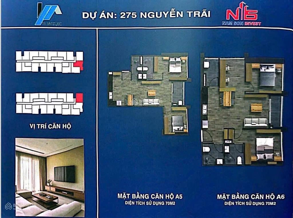Chính chủ, bán căn hộ thương mại bộ công an 275 nguyễn trãi  dt 70m² giá 4.9 tỷ bao phí sang tên