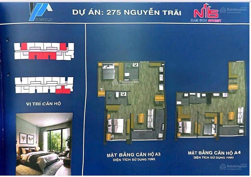 Chính chủ, bán căn hộ thương mại bộ công an 275 nguyễn trãi  dt 70m² giá 4.9 tỷ bao phí sang tên
