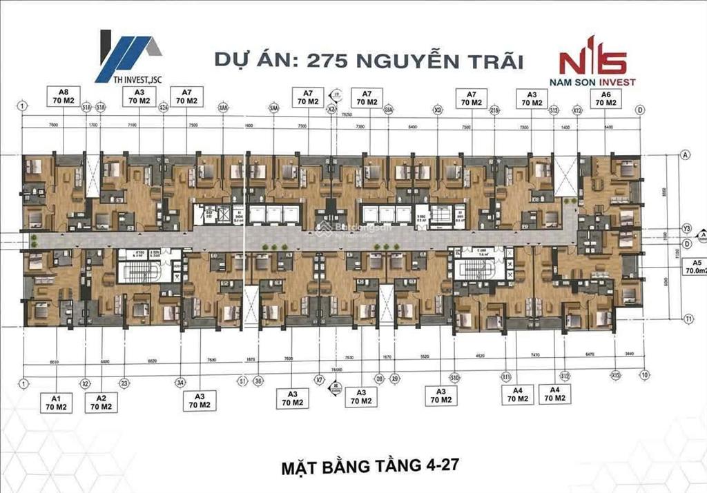 Căn thương mại dự án 275 nguyễn trãi  bca, giá 4.89 tỷ, dtich 70m2, tầng trung, view thoáng
