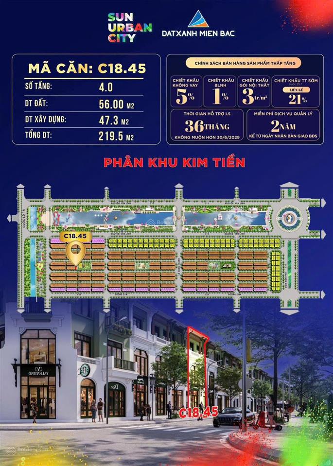 Bán liền kề sát căn góc giá chỉ nhỉnh 4 tỷ sở hữu 219m2 sử dụng tại dự án sun urban city!