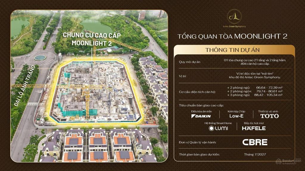 Chỉ từ 4 tỷ  kđt nghỉ dưỡng an lạc green symphony mở bán tòa đẹp  moonlight ii