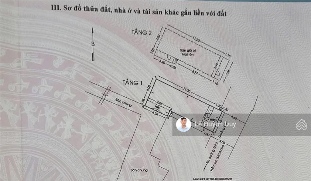 Hoàng hoa thám  55m2  ngang 4m  hẻm xe hơi,  đường 6m + vỉa hè  9,8 tỷ