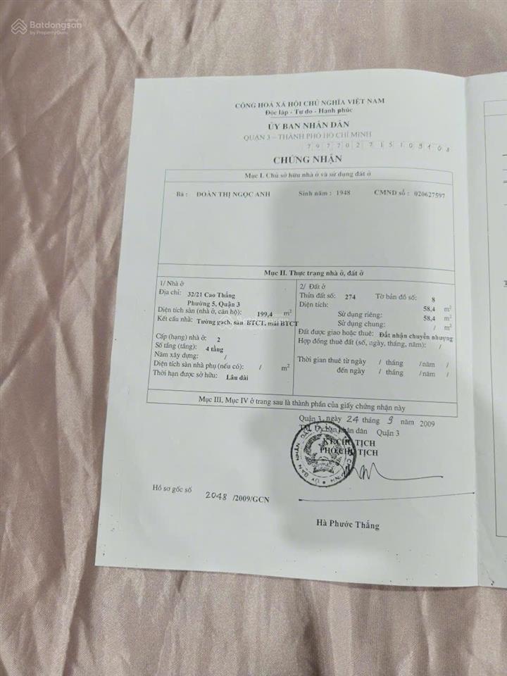 Bán gấp nhà riêng tại cao thắng, 12,5 tỷ, 58,4 m2, đẹp, nhiều tiện ích, ngay trung tâm q3