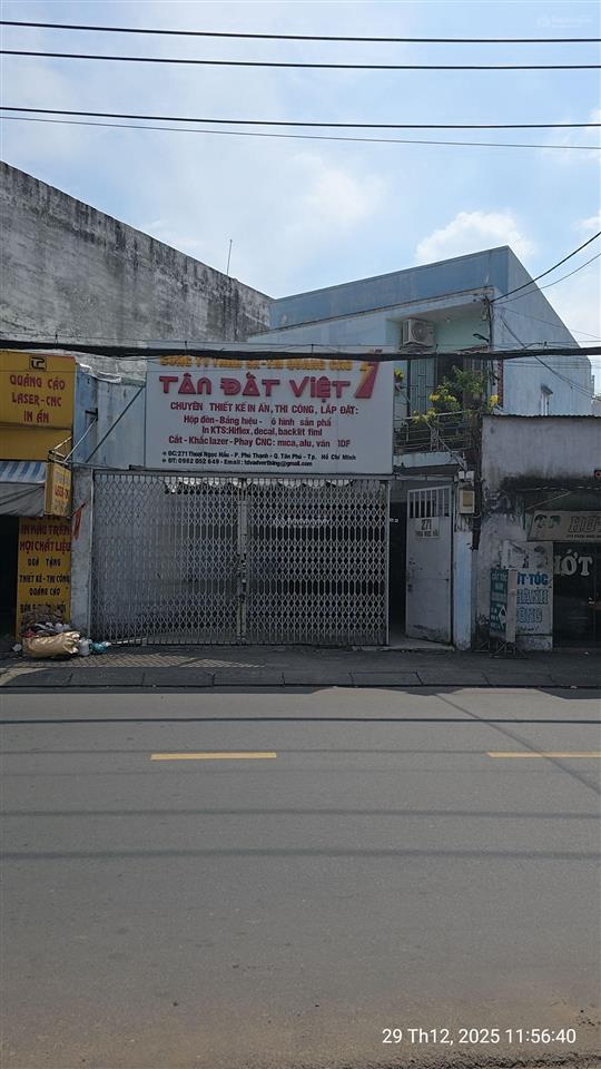 Cho thuê nhà xưởng mặt tiền đường thoại ngọc hầu, quận tân phú