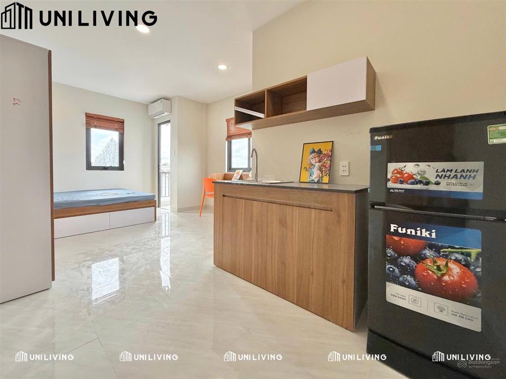 Cho thuê studio ban công full nội thất mới xây gần suối tiên, làng đại học