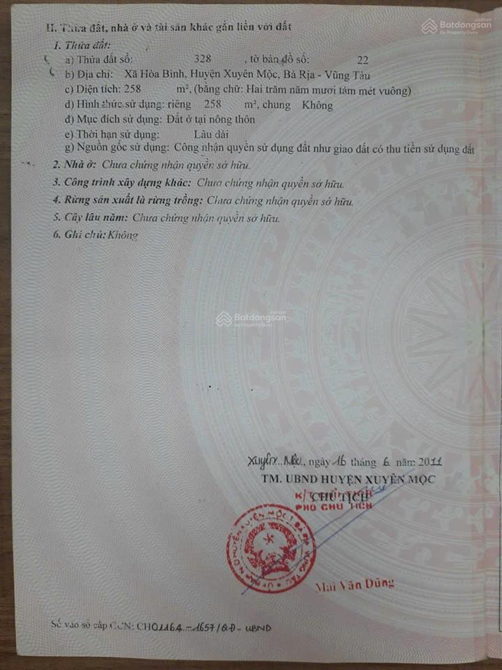 Bán gấp nhà mặt tiền đường hòa bình  bình châu, 3,2 tỷ, 258m2, xuyên mộc, bà rịa vũng tàu