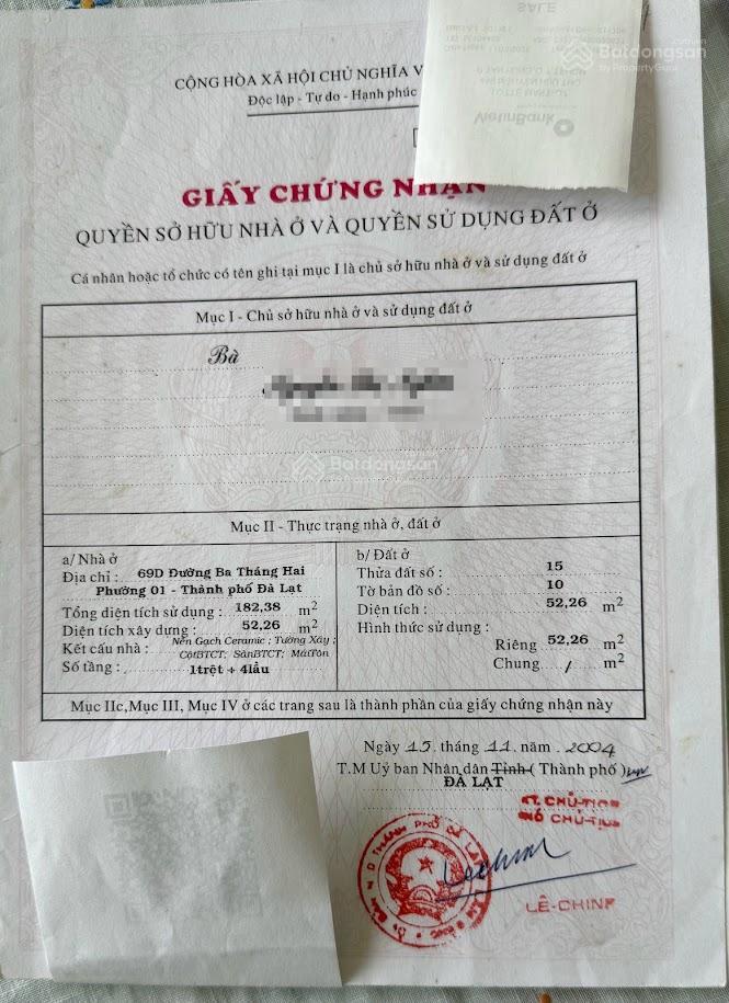 Gửi a/e 1%  nhà 5 tầng mt 117 đường 3/2, tt tp.đà lạt, 4x13,5m, 18 tỷ tl  chủ 0889,401,049