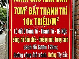 Mình chủ nhà bán 70m2 đất thanh trì, 10x triệu/m2