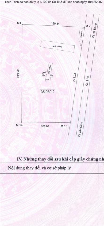 Chuyển nhượng đất công nghiệp tại đường 21b, xã bích hòa, huyện thanh oai, hà nội, 280 tỷ, 40000 m2