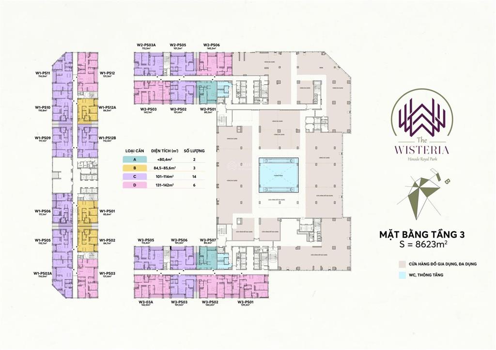 Chính chủ  cần bán căn mezza 86,5m2 the wisteria