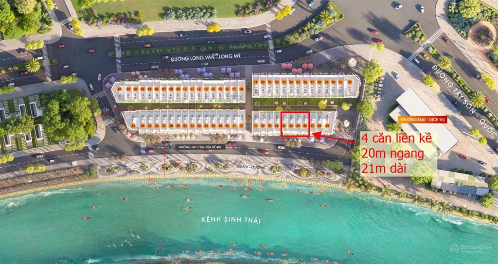 Hiếm có liền dải 4 căn mặt tiền 20m view sông tọa độ vàng mở nhà hàng, cà phê tại tp. quy nhơn