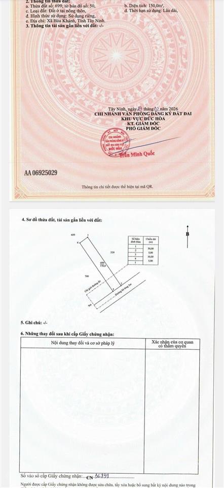 Bán gấp lô đất mặt tiền đường bê tông, dt 150m2, sổ hồng riêng