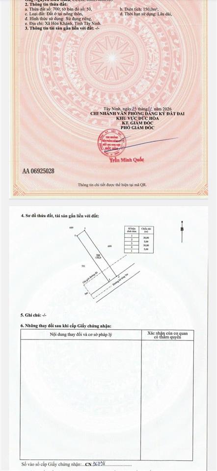 Bán gấp lô đất mặt tiền đường bê tông, dt 150m2, sổ hồng riêng