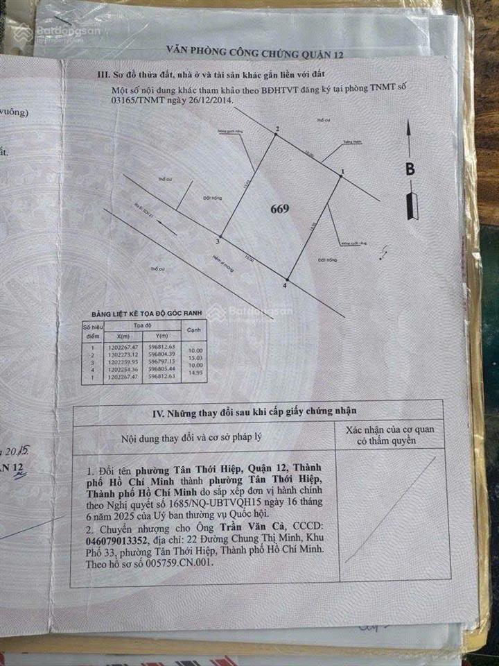 Đầu tư kho bãi sinh lời ngay  150m đất tân thới hiệp, ngang 10m hiếm thấy, giá chỉ 20tr/m cực tốt