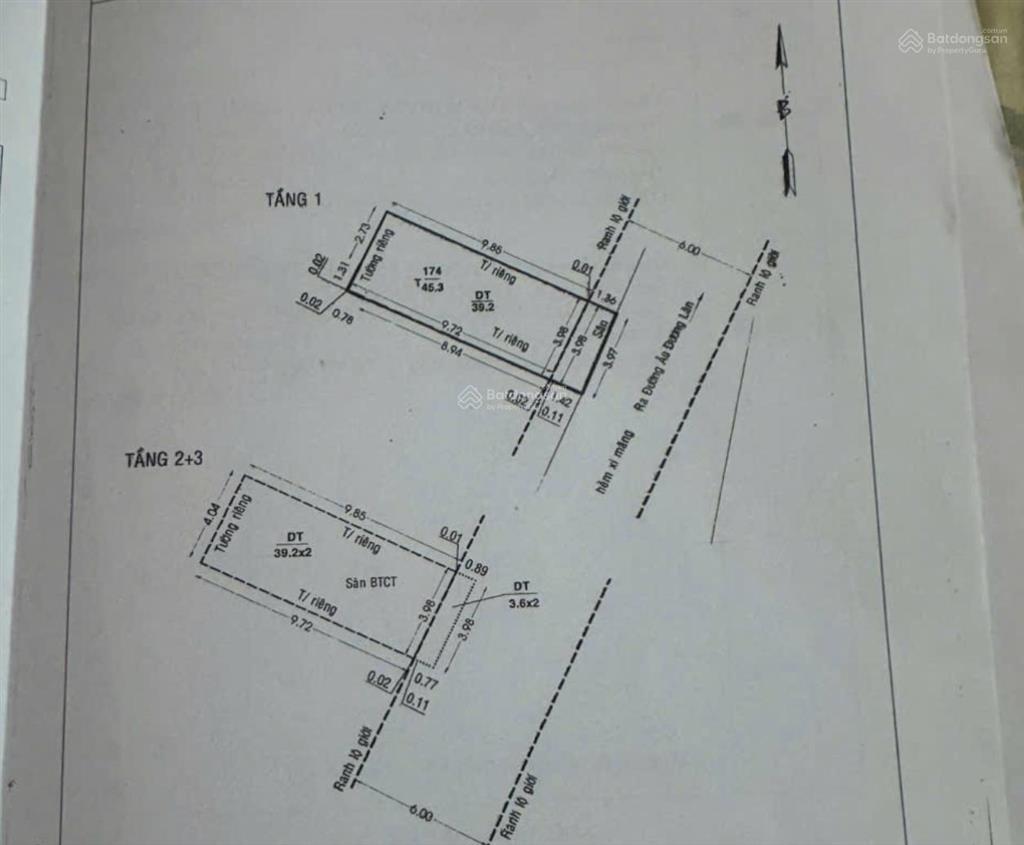 Bán nhà gần cầu chữ y, âu dương lân  hẻm 3gác  45,3m2 3 tầng btct 3pn  shr ko qh  nhỉnh 6tỷ