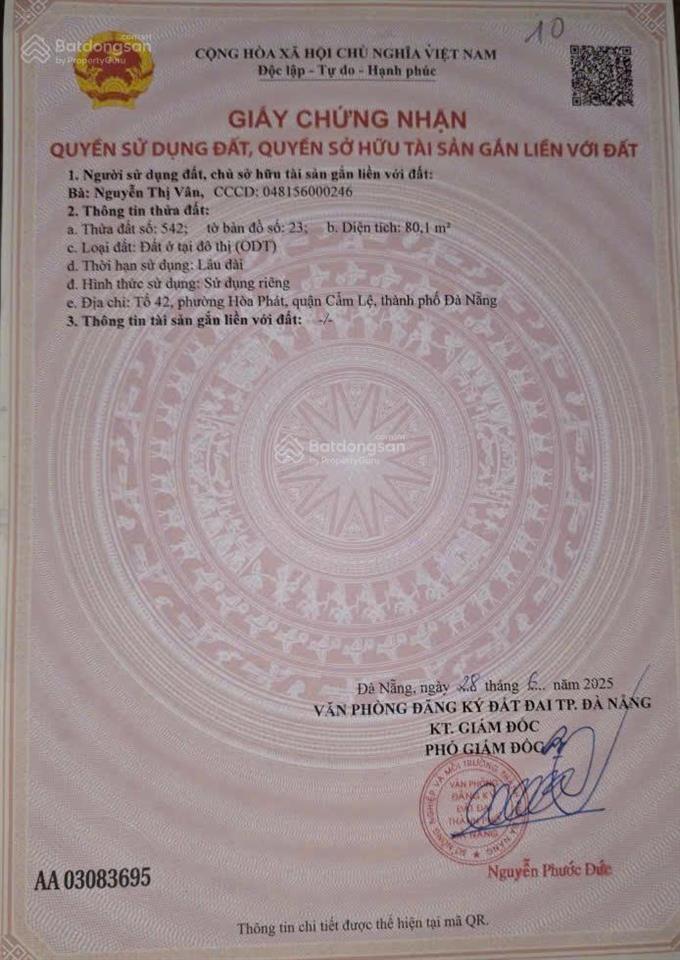 Tôi chính chủ cần bán 3 tầng 2 mặt kiệt 584 tôn đản, hòa phát, cẩm lệ