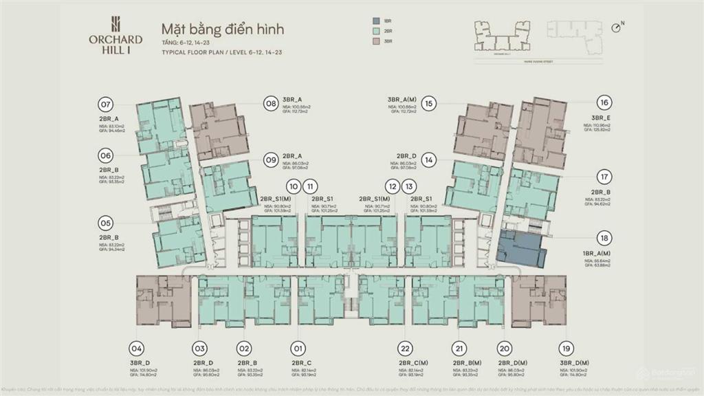 Chính chủ sang nhượng căn 2pn orchard hill  sycamore capitaland 94,34 m²