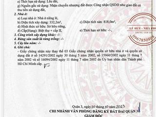 Quỹ đất mặt tiền 161 pasteur  [35 x 93] công nhận 3032m2 (gpxd 3 hầm 16 tầng)