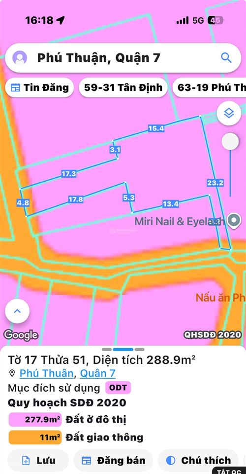 *ngộp bank* 289m2 đất quận 7  60tr/m2 full odt, đường xe hơi