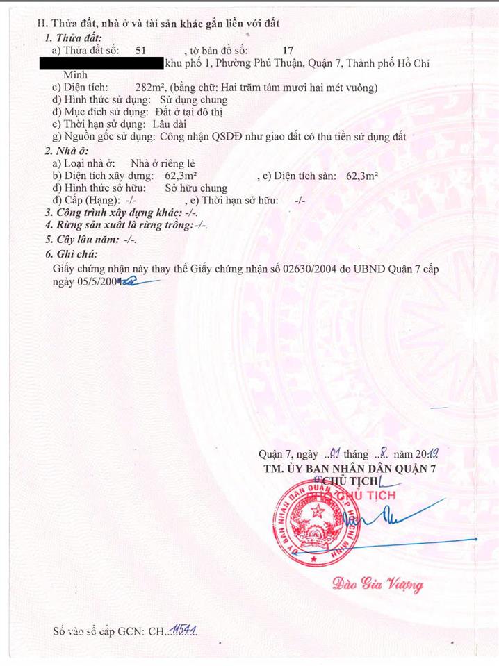 *ngộp bank* 289m2 đất quận 7  60tr/m2 full odt, đường xe hơi