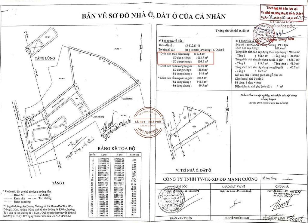 (1157,7m²  ngang 16m nở hậu 40) mặt tiền 972 an dương vương, phú lâm, quận 6
