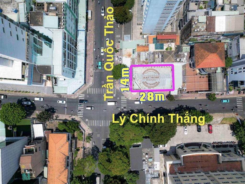 Bán tòa 2 mặt tiền 112 trần quốc thảo  lý chính thắng (14 x 28m, 412m2)