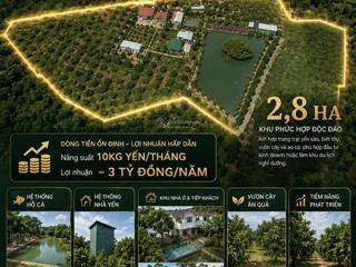 2,8ha tân quan đồng nai  dòng tiền lợi nhuận 3 tỷ/năm