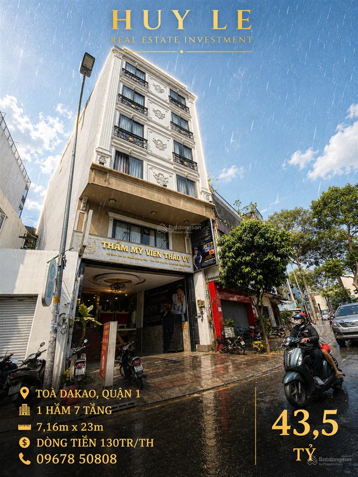 [7,2 x 23] tòa mặt tiền 1 hầm 7 tầng, p. tân định (đa kao cũ)