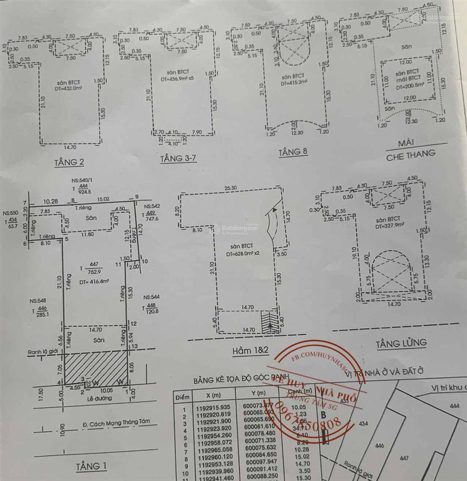 Bán tòa building 2 hầm 10 tầng, 3 thang máy ~ 6000m2 sàn (hoàn thiện 2025)