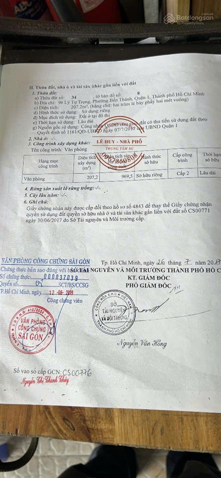 [7,17m x 30m] mặt tiền lý tự trọng bến thành quận 1