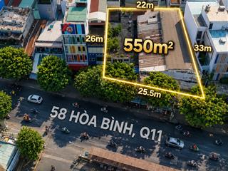 Đất mặt tiền đầm sen 58 hòa bình (25m x 27m)
