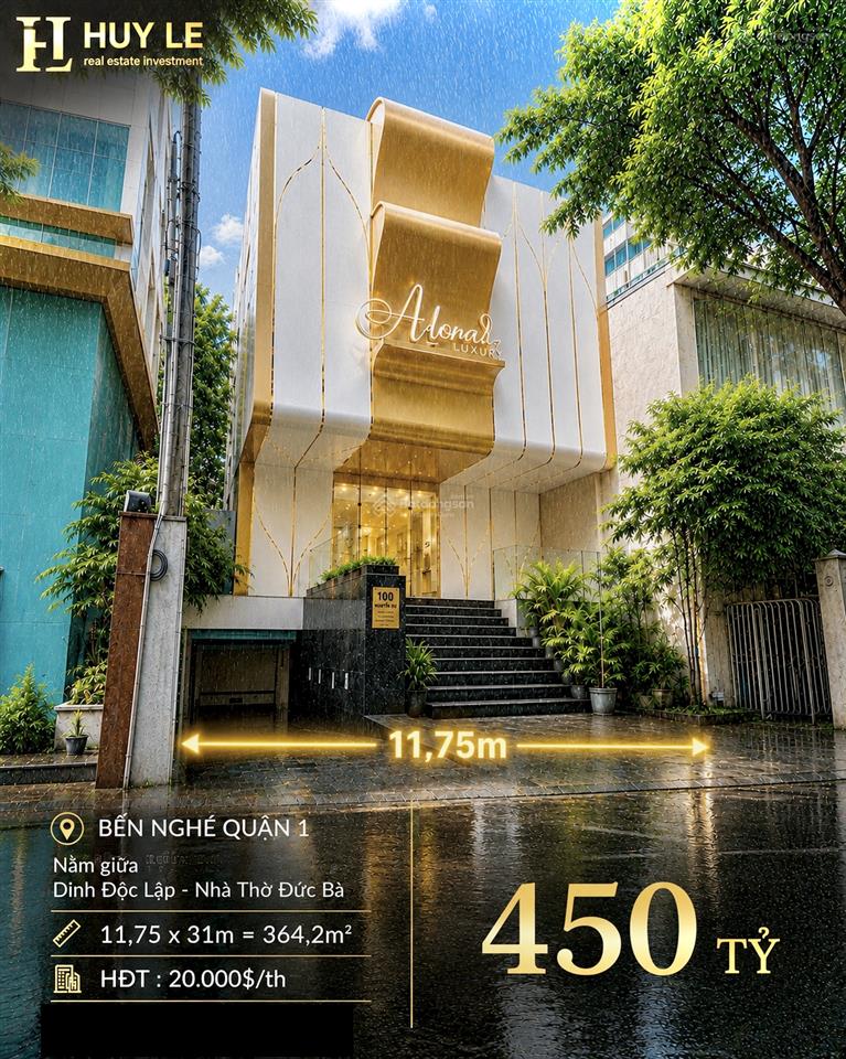 Giữa dinh độc lập  nhà thờ đức bà. mặt tiền nguyễn du (11,75 x 31 = 364,2m2)