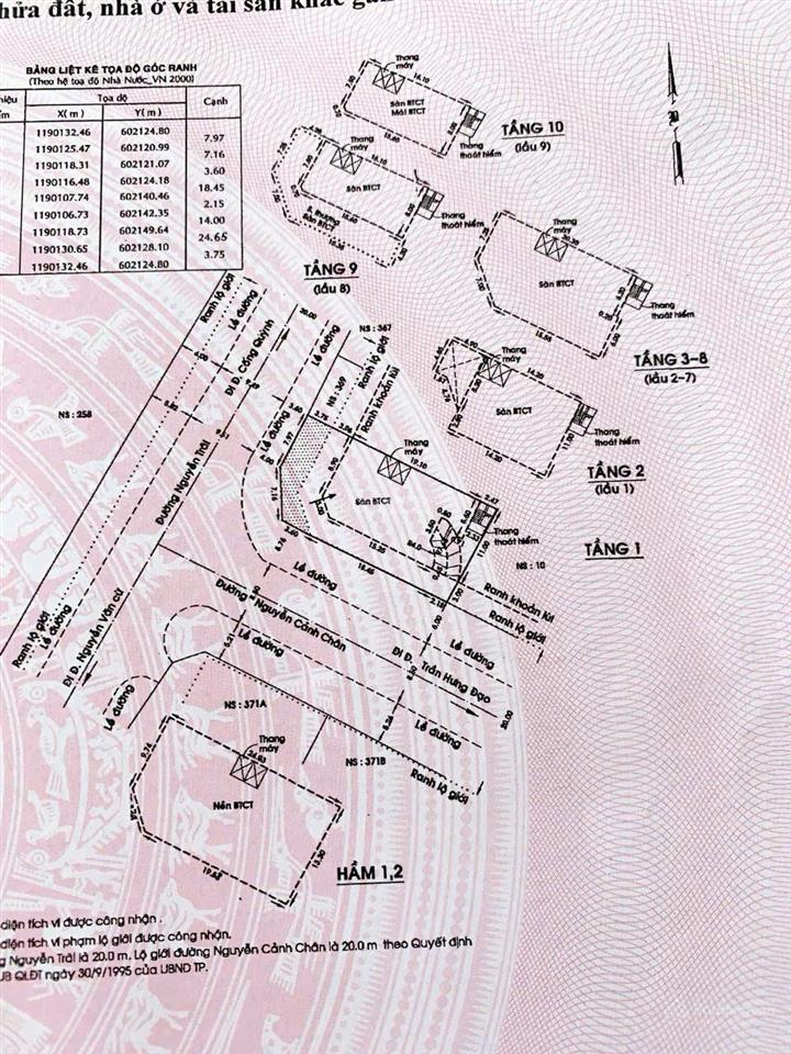2 mặt tiền quận 1  building 2 hầm 10 tầng 369 nguyễn trãi