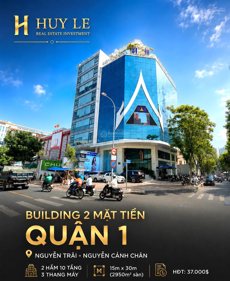 2 mặt tiền quận 1  building 2 hầm 10 tầng 369 nguyễn trãi