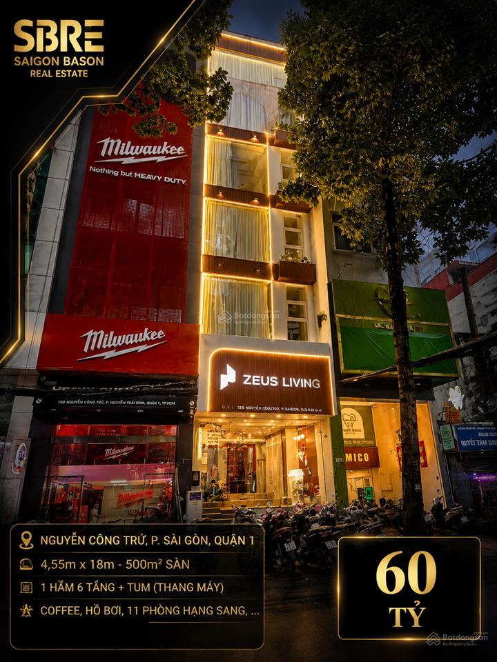 Mặt tiền 106 nguyễn công trứ, p. sài gòn  (4,55 x 17,5m) 1 hầm 6 tầng