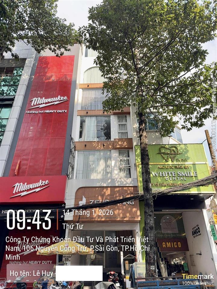 Mặt tiền 106 nguyễn công trứ, p. sài gòn  (4,55 x 17,5m) 1 hầm 6 tầng