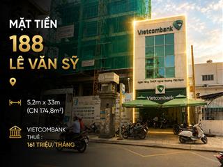 [5,2 x 33 = 174,8] mặt tiền 188b lê văn sỹ (nhà vietcombank)