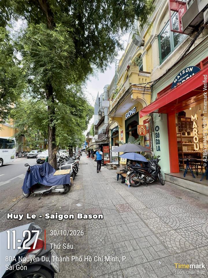 Mặt tiền điểm giao 3 đường nguyễn du  đồng khởi  công xã paris (4,7 x 13)